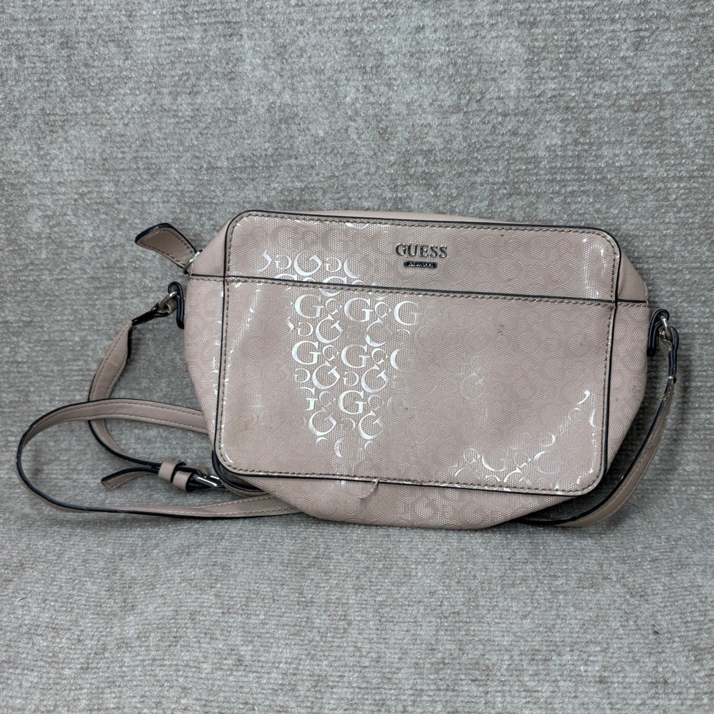 GUESS Crossbody Bag Womens Pink Monogram G Buckle Purse Y2K Handbag Shoulder Bag